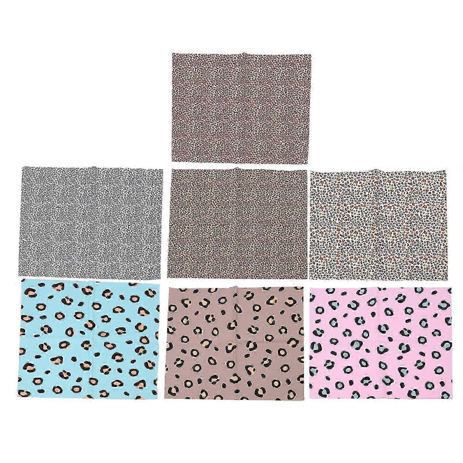 Leopard Print Fabric 19.7in Wide Assorted Styles Soft Breathable Light Multi Purpose Quilting Fabric for Craft DIY