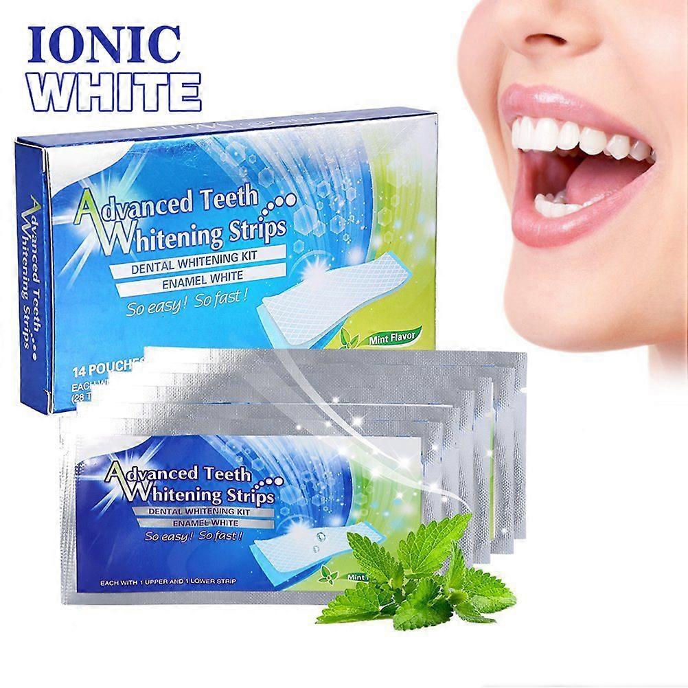 Dentist-Approved Teeth Whitening Strips, Non-Sensitive, Non-Toxic, Comfortable & Fresh With Minty Taste, Fast Whitening Effect In Just 30 Minutes, 14