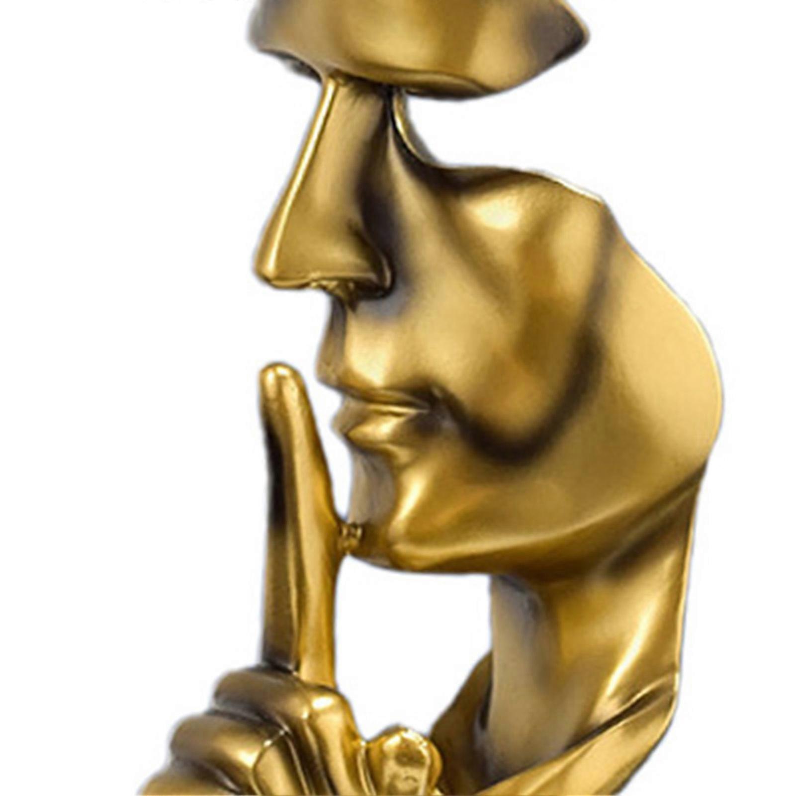 Thinker Statue Vivid Shape Compact Synthetic Resin At Decorative Silence Is Golden Figurine for Home