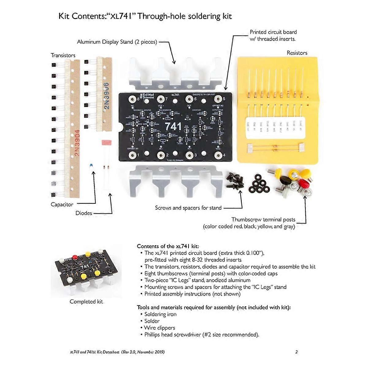 741 Learning Kit for Operational Amplifier Principles Transistor