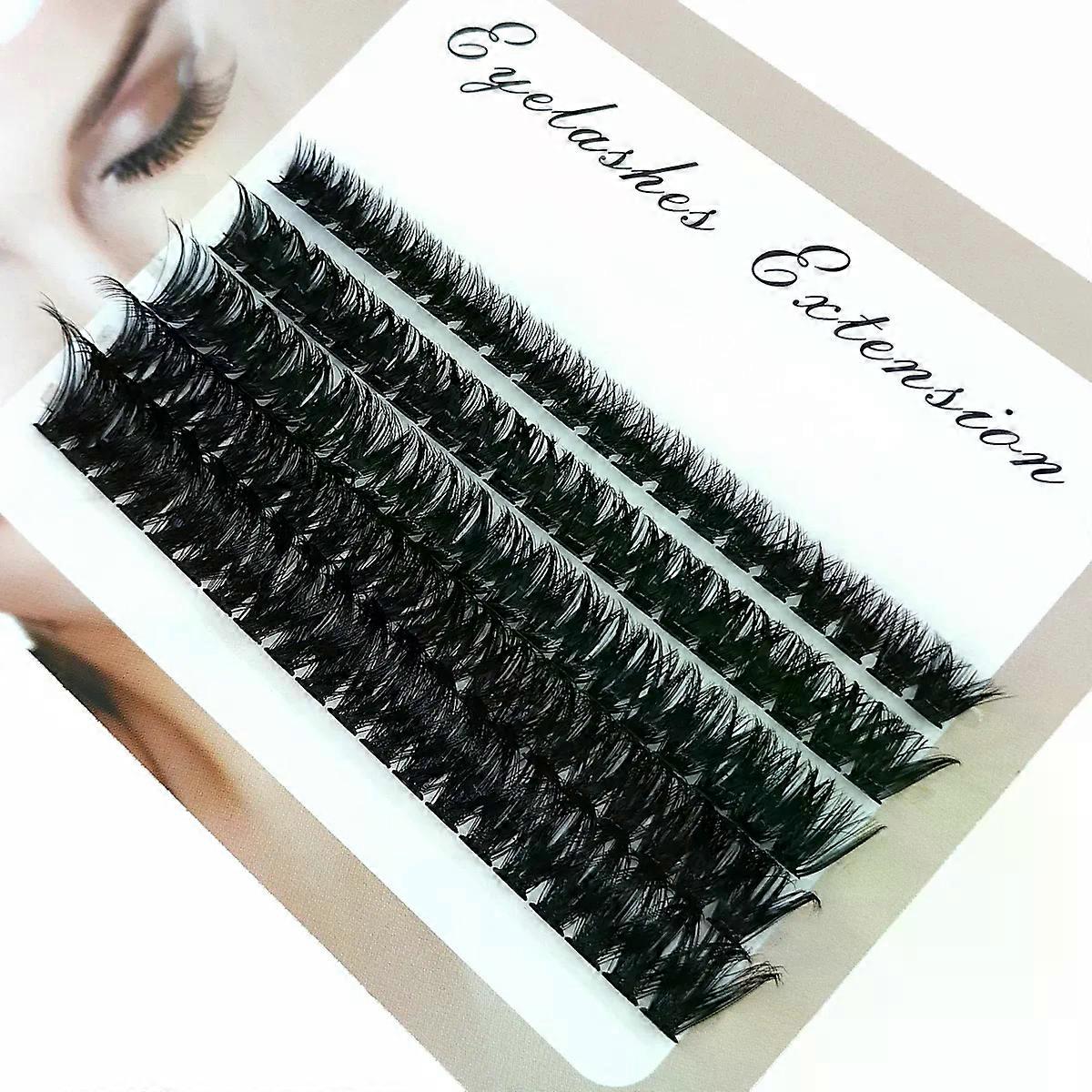 340/390pcs 40D-160D Mix 5D Fluffy Individual Lashes Clusters Extensions False Eyelash DIY at Home Cluster Makeup Eyelash Tools