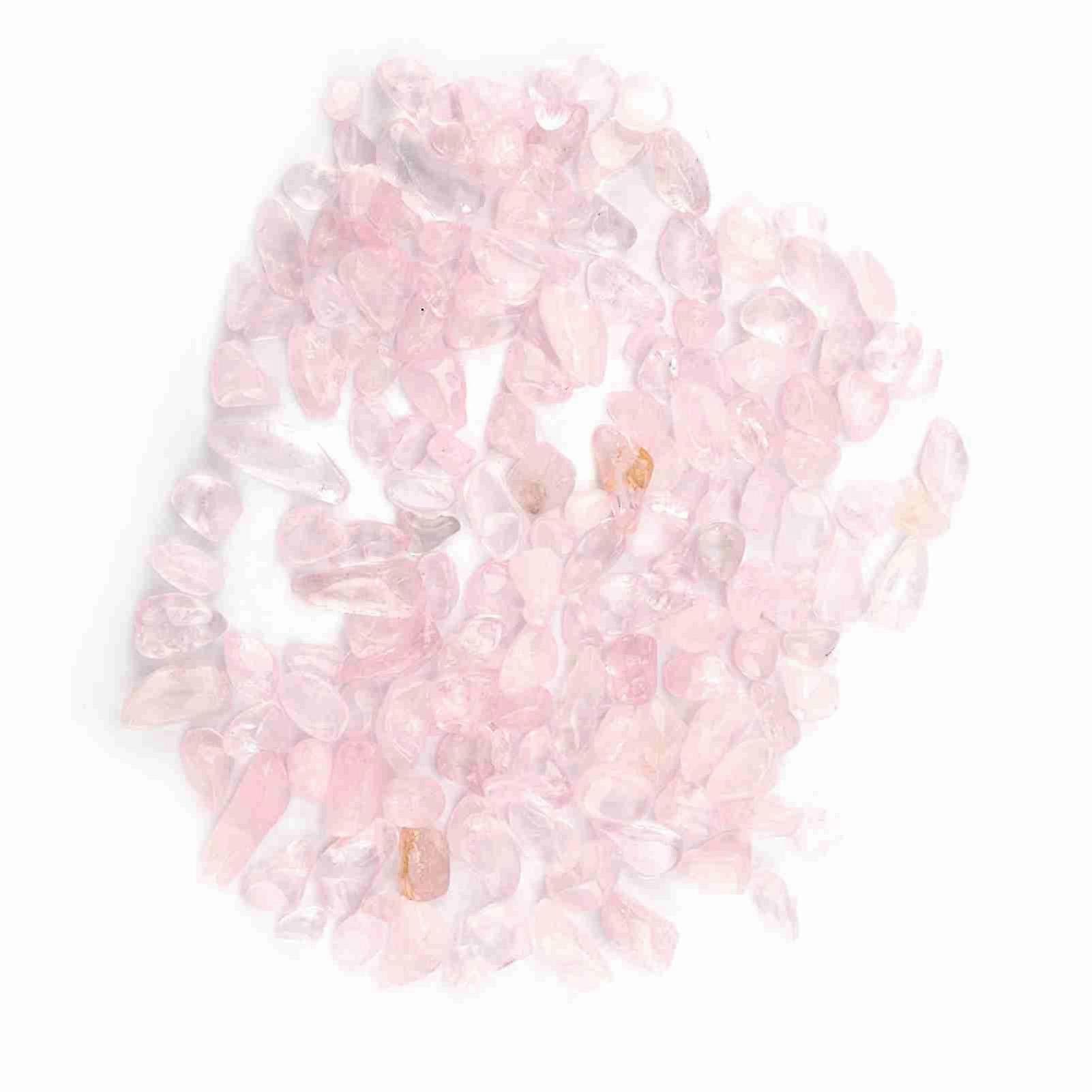 Tumbled Stone Chips Crushed Natural Crystal Quartz Pieces(Pink)