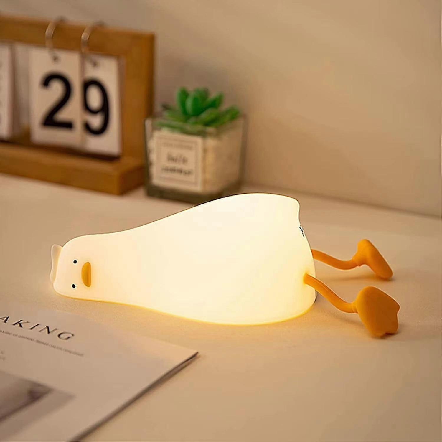 Cute duck lamp, fun lying duck/chicken/pig/rabbit/panda night light, led squeezed animal innovation lamp