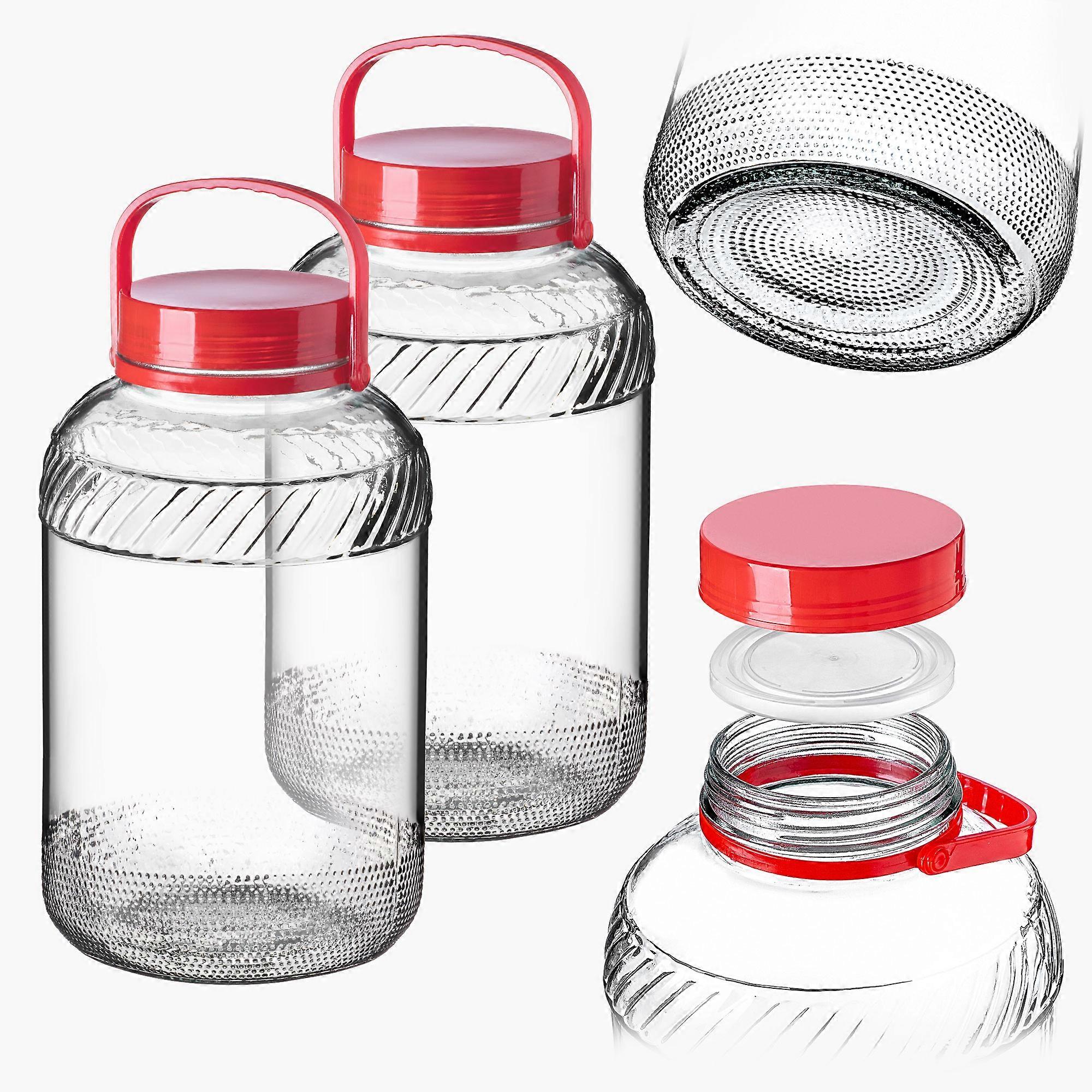 KADAX Glas Glas 8L mit Schraubverschluss Griff für Sauerkraut 2er Pack