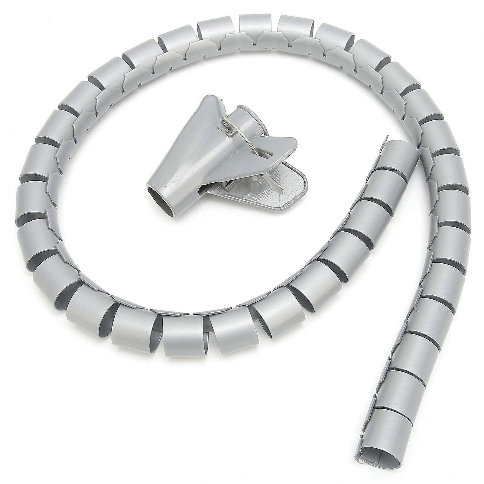 Spiral Cable Wrap 10M PC Cable Management Sleeve, Pet Chew Proof Cable Protector, Diameter 8-42mm, Gray