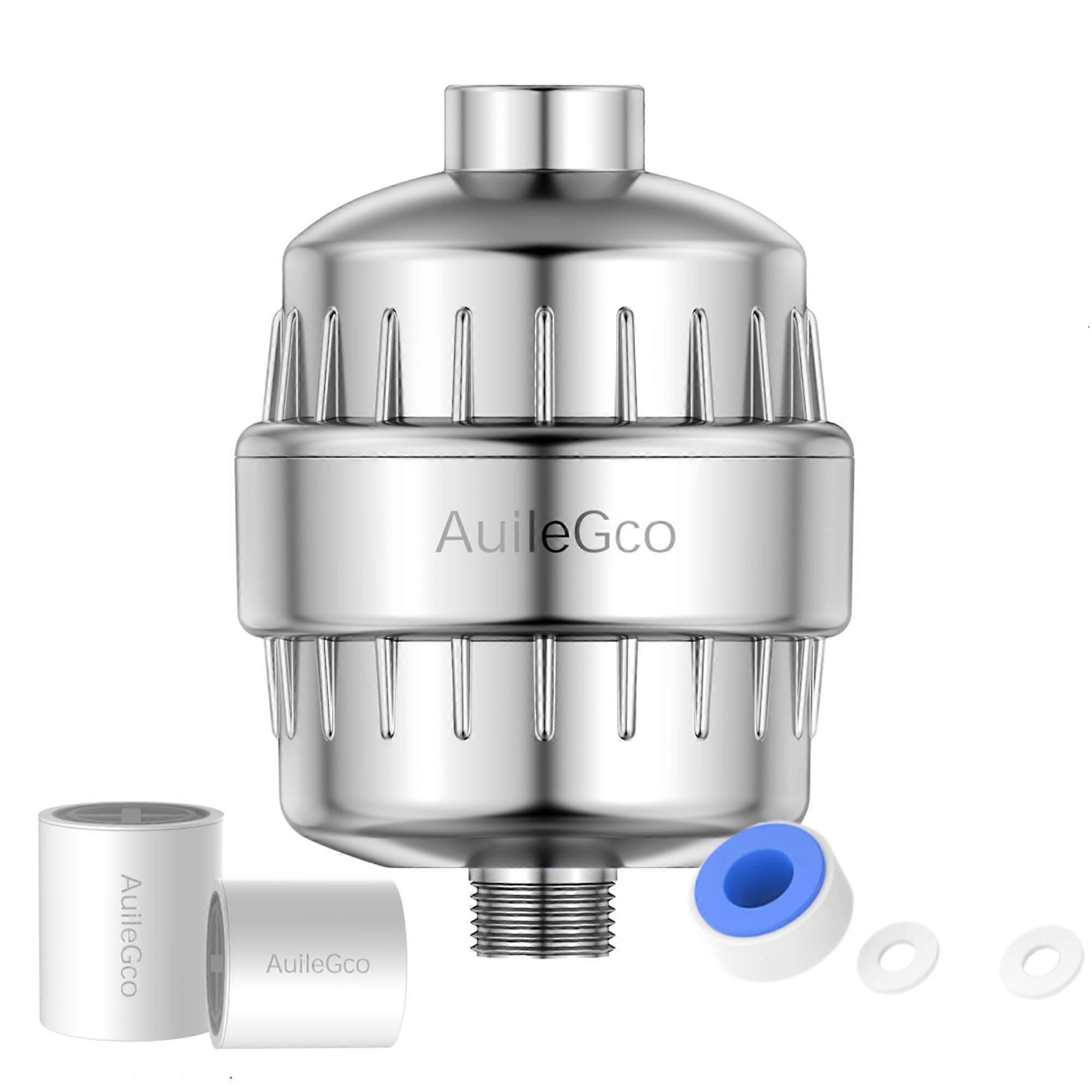25 AUileGCO High Output Shower Filter with Interchangeable Cartridge for Skin, Hair, and Nail Improvement