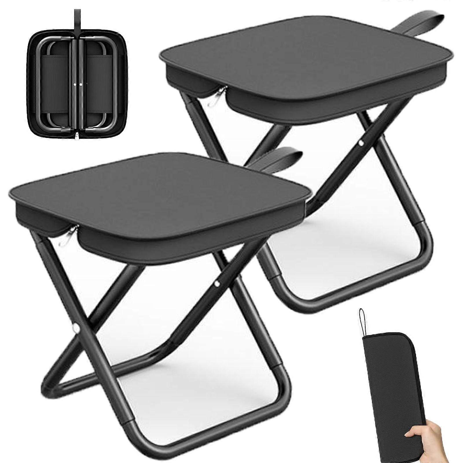 Collapsible Stool Model 12 Inch Aluminum Foldable Black