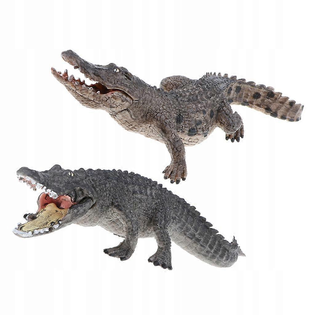 2pcsリアルな野生生物ジャングルクロコダイルアニマル