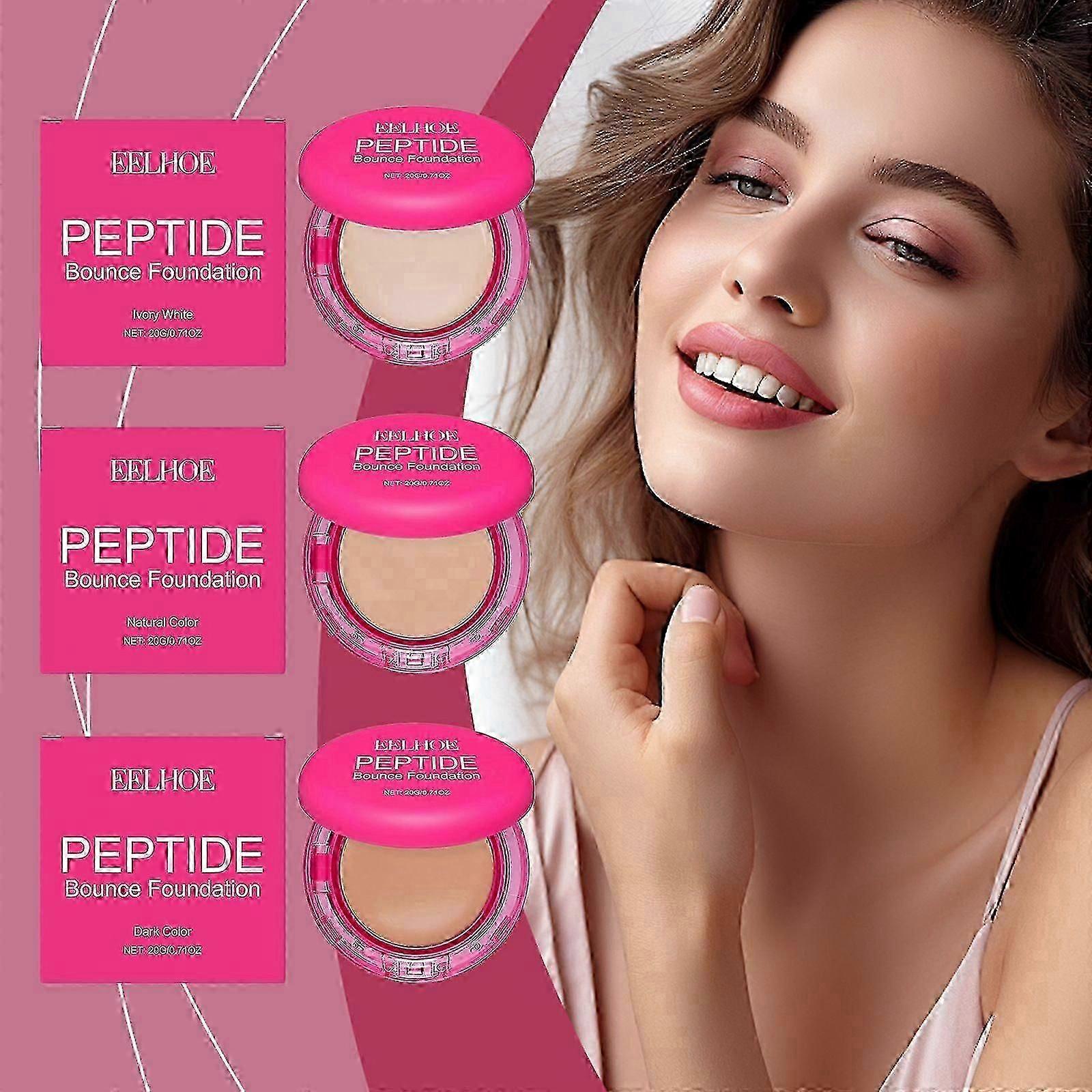 Peptide Bounce Foundation | Peptide-Infused Bounce Balm Foundation Concealers | Tri-Ceramide Complex for Mature Skin, Buildable Medium Coverage & Line
