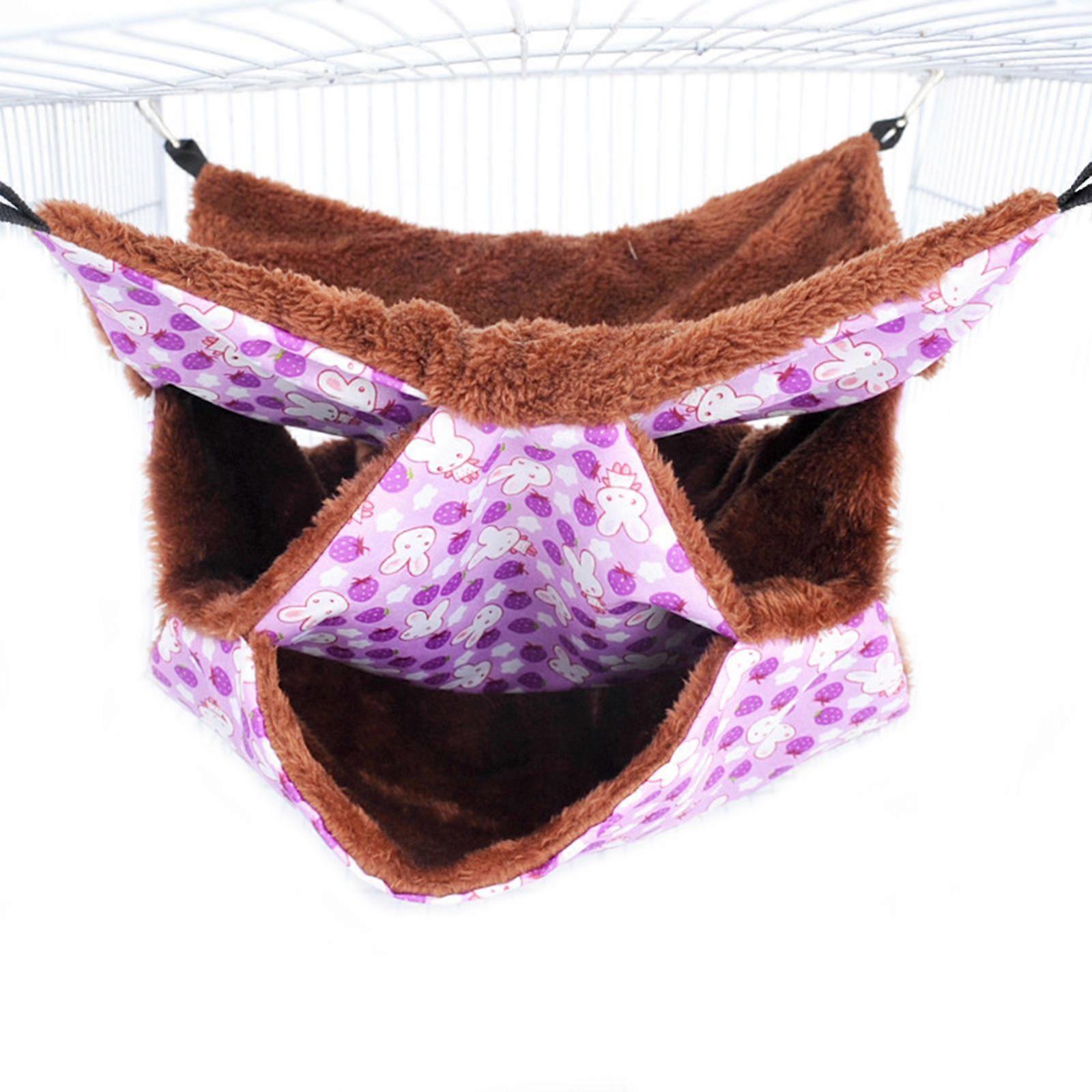 Rabbit Hammock Warm Sleeper 3-Layer Bed Cage Accessories for Mice Chipmunk