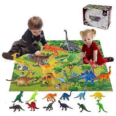 Dinosaur World Dinosaur Game Carpet Scene Sæt 25 stykker Dinosaur Model Børn 's Legetøj