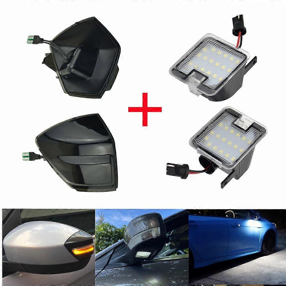 Dynamic Side Wing Mirror Indicator Light LED Turn Signal Light For Ford S-Max 2007-2014 C-MAX Kuga C394 2008-2012 Puddle Lights