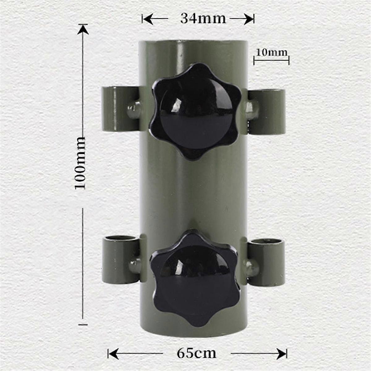 6PCS Awning Canopy Pole Fixed Tube Ground Bracket Windproof Adjustable Tent Support Pole with Ground Nails-Orange