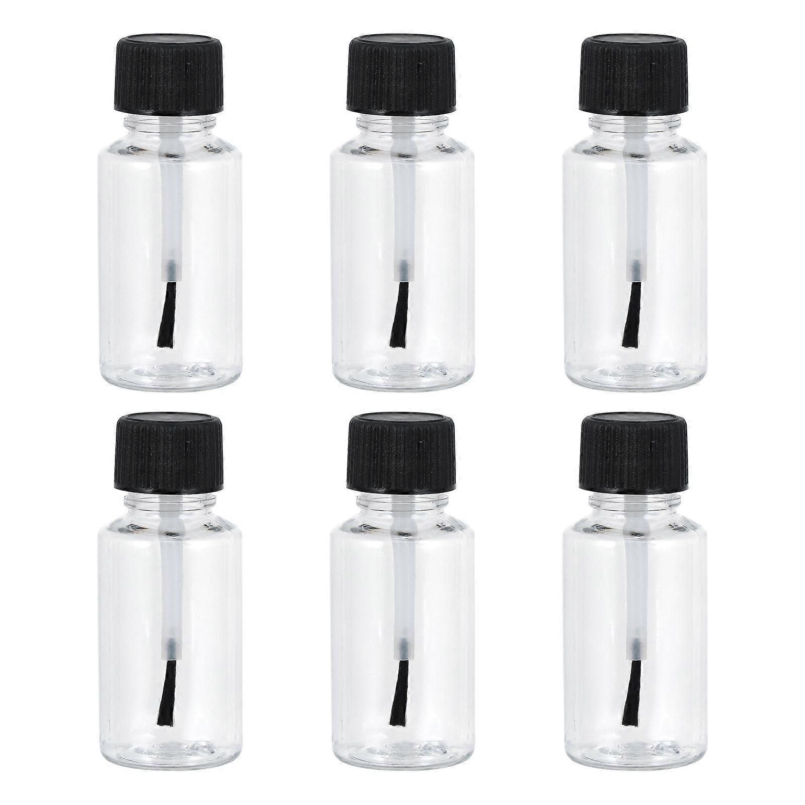 6pcs 20ml Nail Polish Bottles Empty Nail Polish Clear Bottles with and Brush