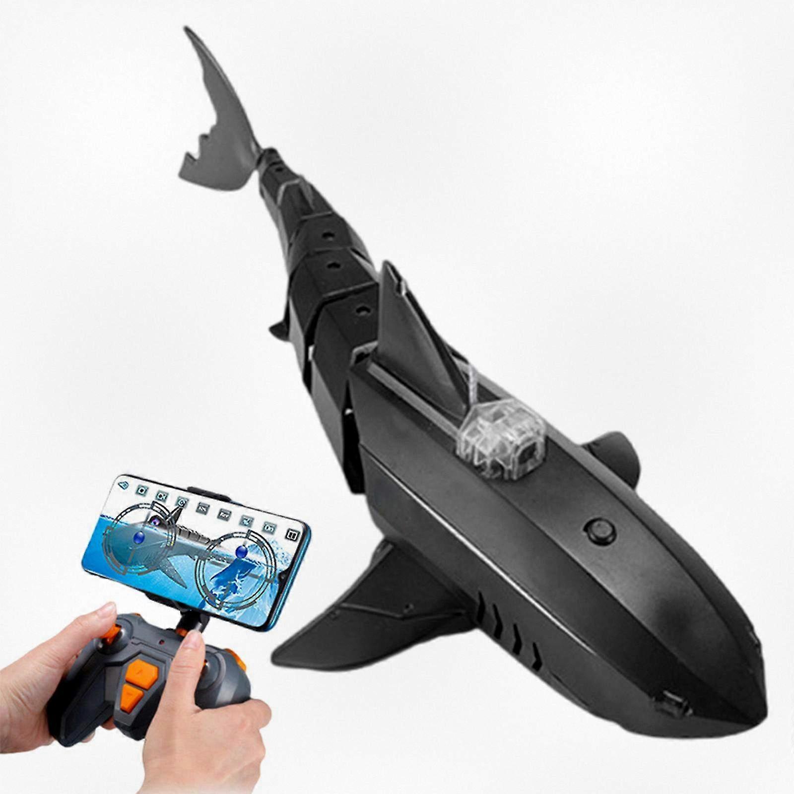 Remote-Controlled Submarine with Camera - 30W Waterproof Electric Shark, 480p Video Quality