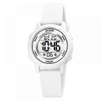 Kinder Digital Sport wasserdichte Uhr für Mädchen Jungen, Kindersport Outdoor Led Elektrische Uhren mit leuchtendem Alarm Stoppuhr Kind Armbanduhr (weiß)