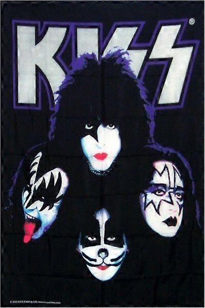 قبلة أربعة وجوه بلاك لايت راية 5x3 قدم نسيج ملصق الألبوم غطاء راية العلم QQTE174