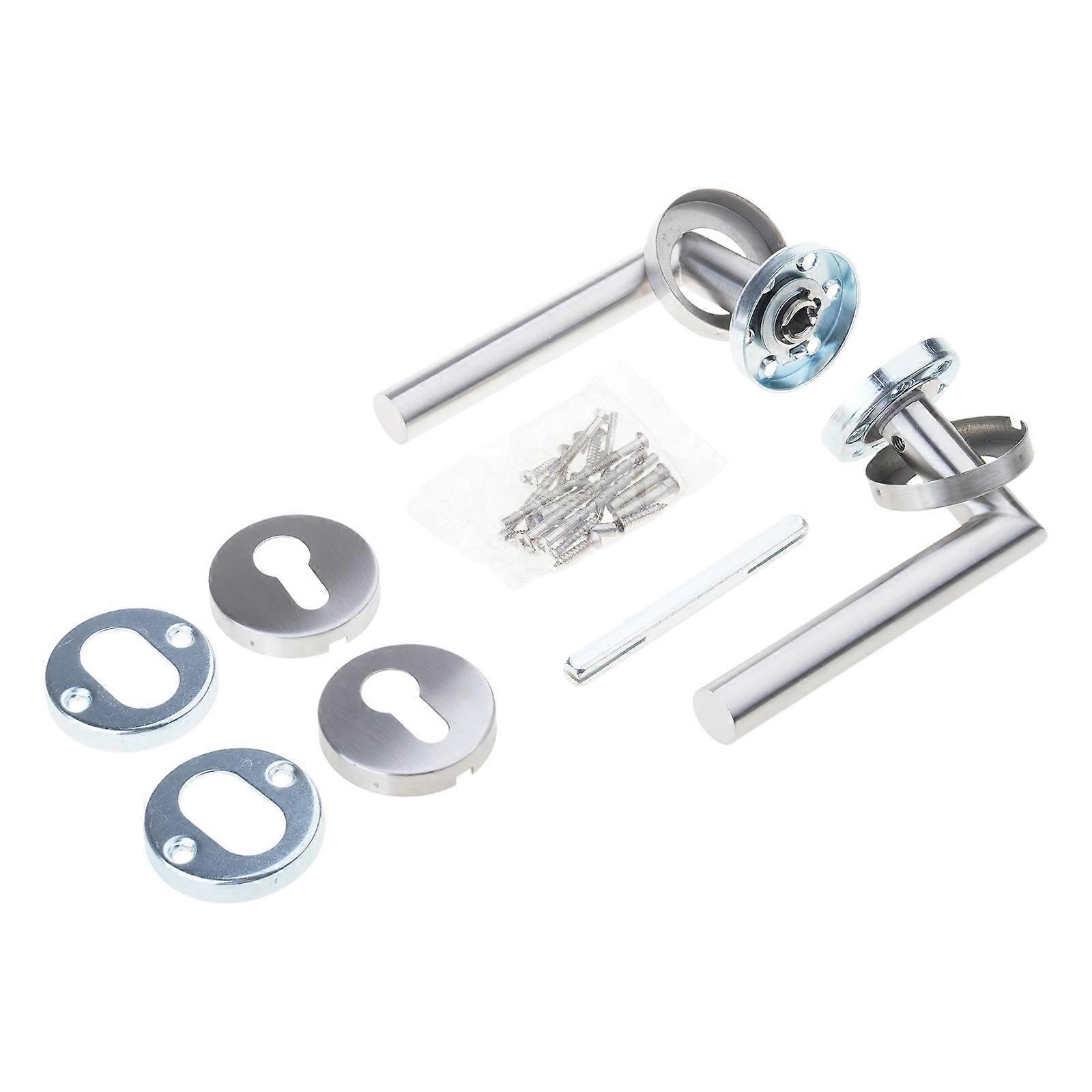 Door Lever Lock Set Round Handle with T Bar Designs Steel Angles Door Handle for Interior door Requiring Key Security