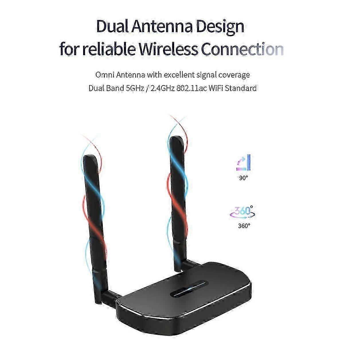 5G 4K Wireless -Compatible Video Transmitter Receiver Extender Display Kit Adapter Dongle for TV St