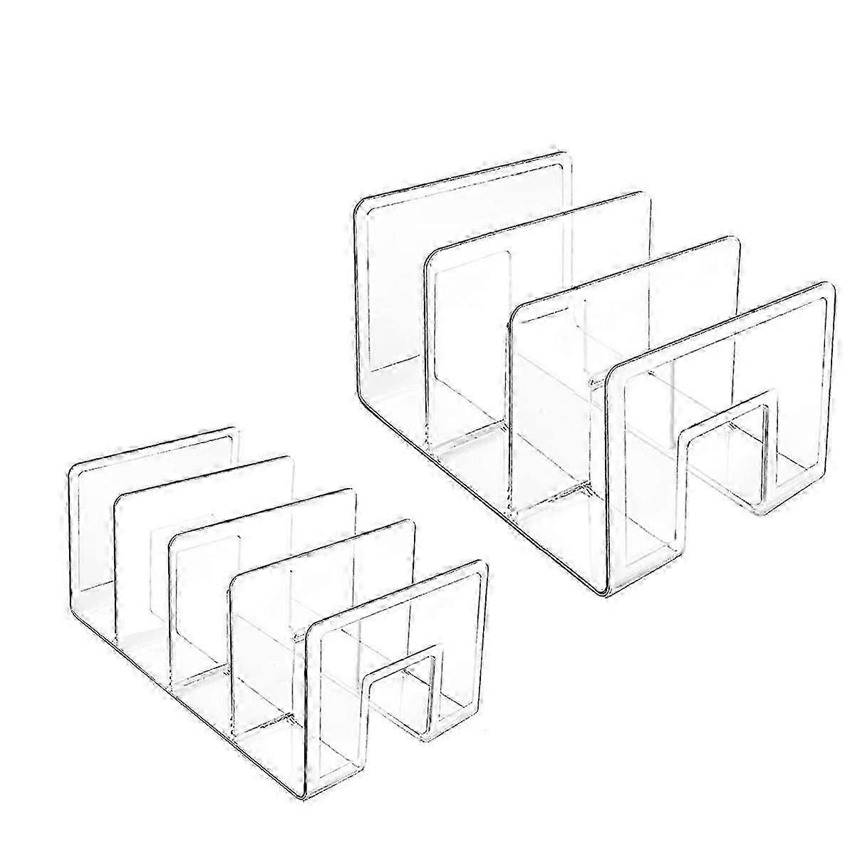 クローゼット用透明アクリル財布オーガナイザー、異なるサイズの仕切り付き2ピースセット