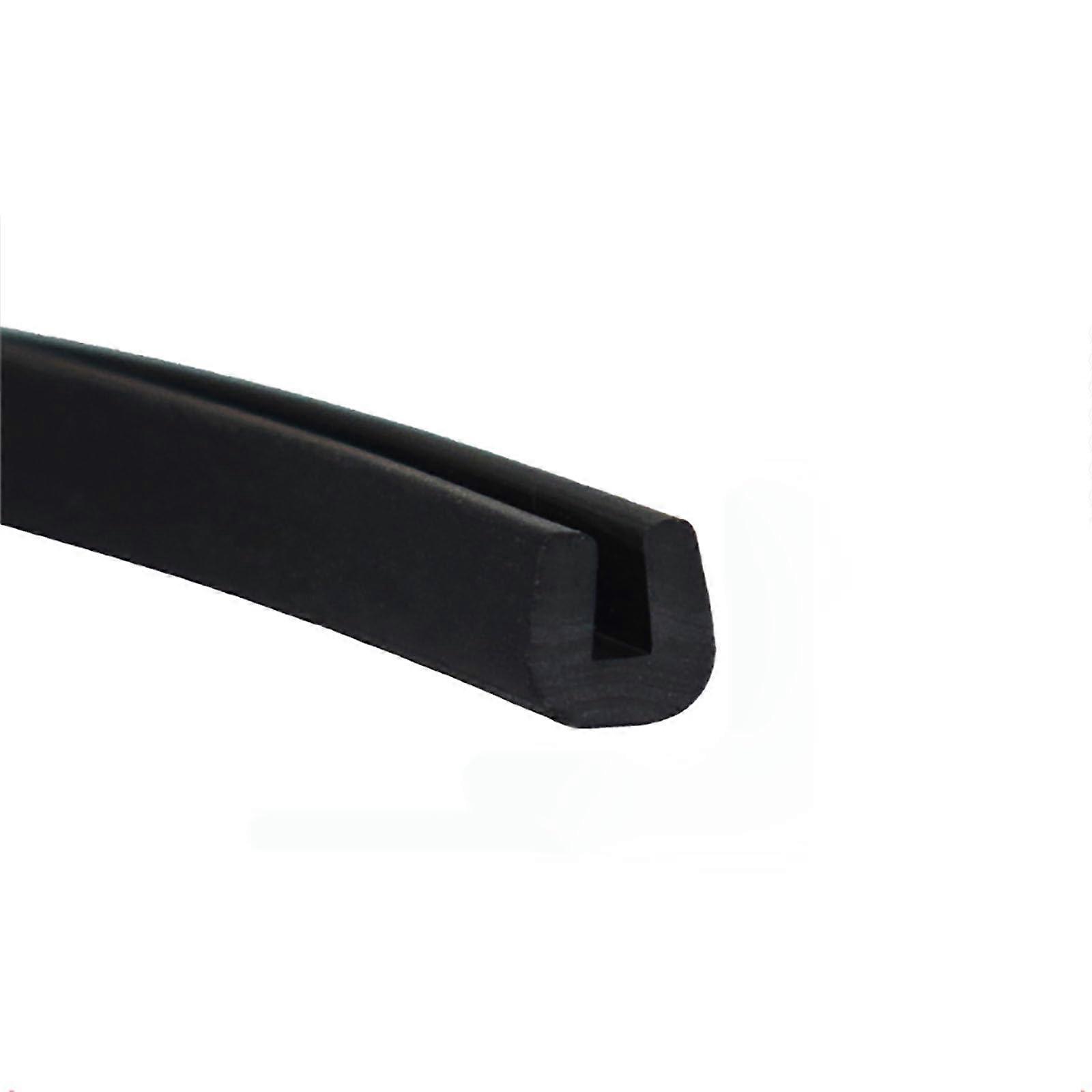 10M Black Rubber Weatherproofing Strip U Channel Edge Cladding Strip for Restoration of Cabinets Furniture Repairs Width x Height 15mm x