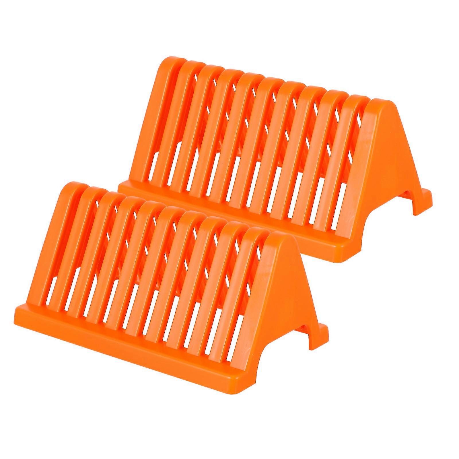 2pcs Glass Slide Drain Racks and Drying Stands with Storage Shelf