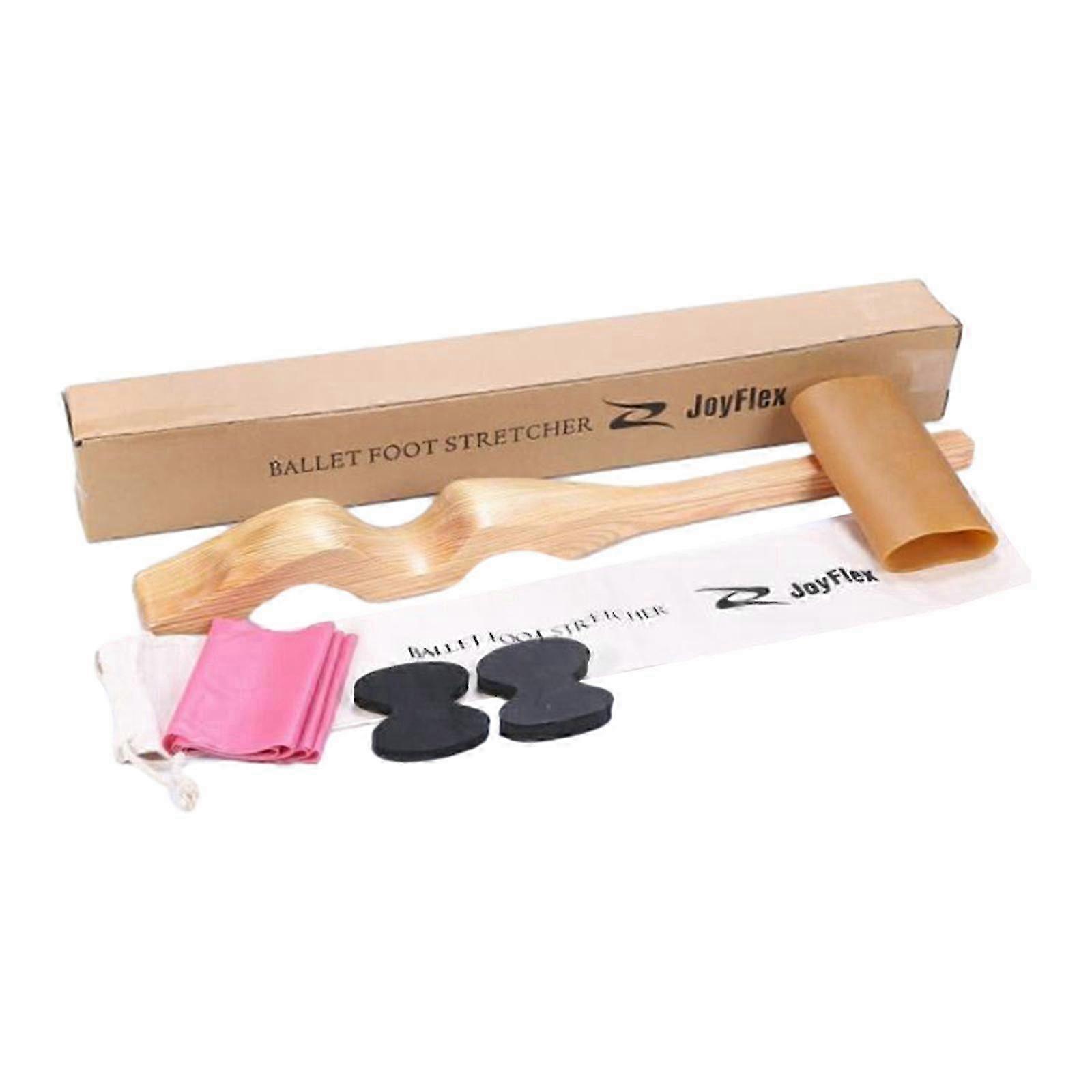Lightweight Wooden Ballet Foot Stretcher Set for Enhanced Training Accessory with Rubber Sleeve, 2 Portable Pads for Gymnastics Arch Improve
