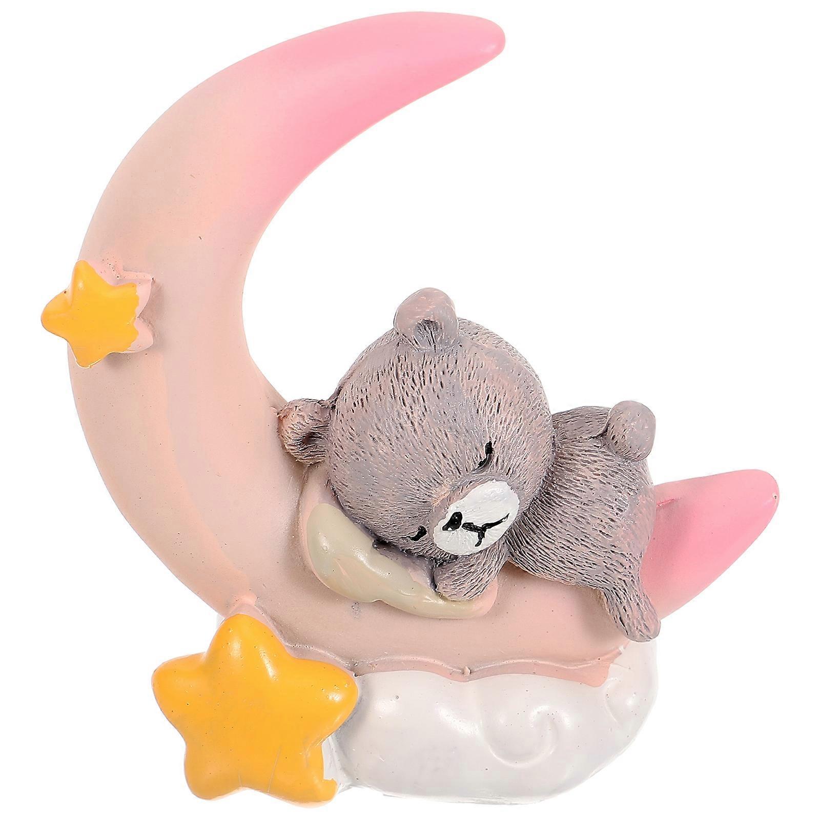 Cake Decorating Idea with Bear and Moon, Attractive Party Accessory and Home Embellishment