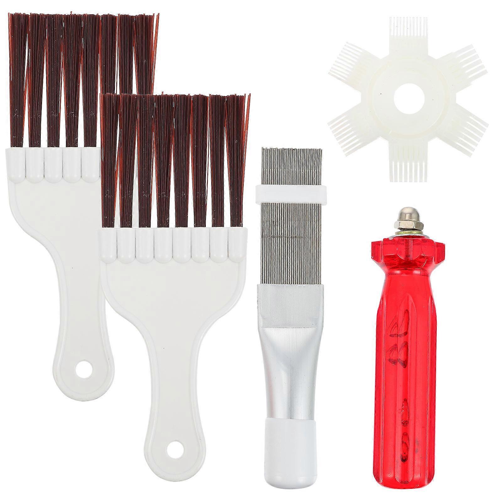 Air Conditioner Condenser Fin Cleaning Brush Set 4pcs Assorted Color Stainless Steel ABS