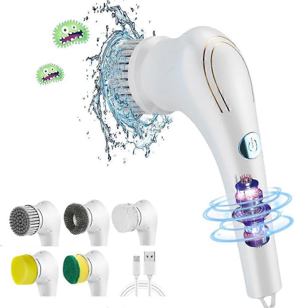 Electric cleaning brush, 1 piece, white