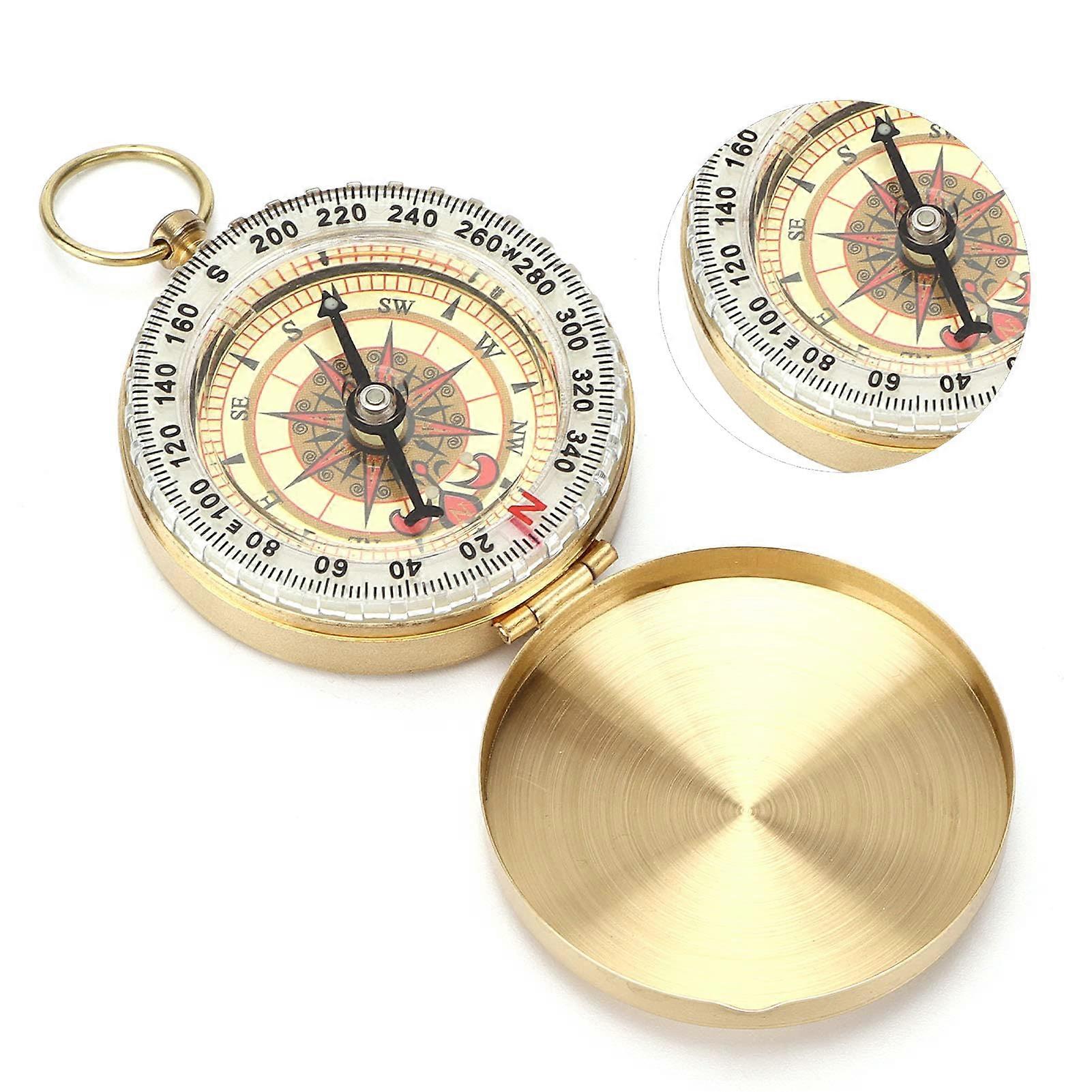 Compass Copper Rotatable Luminous Directional Compass for Camping Hiking Outdoor Navigation Equipment
