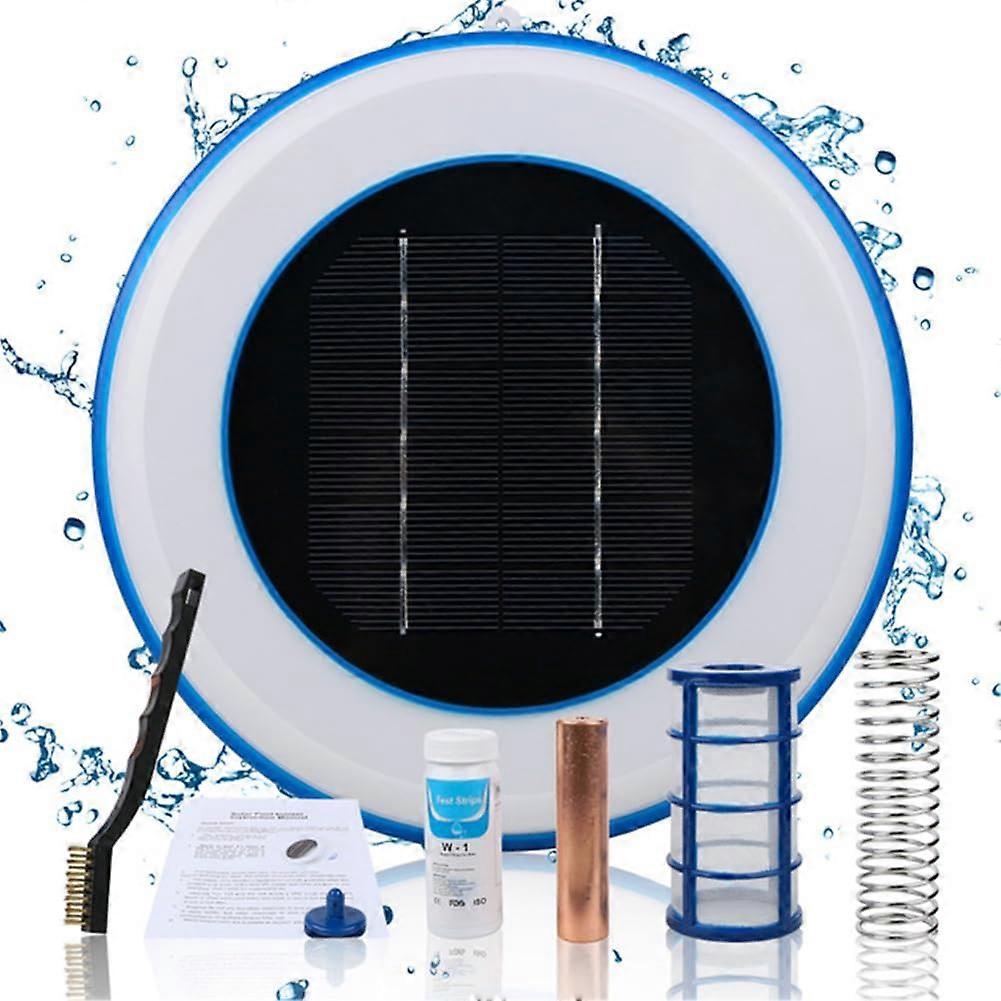 Solar Pool Ionizer Copper Silver Cleaner for Algae, Reduces Chlorine, Keeps Water Clean White