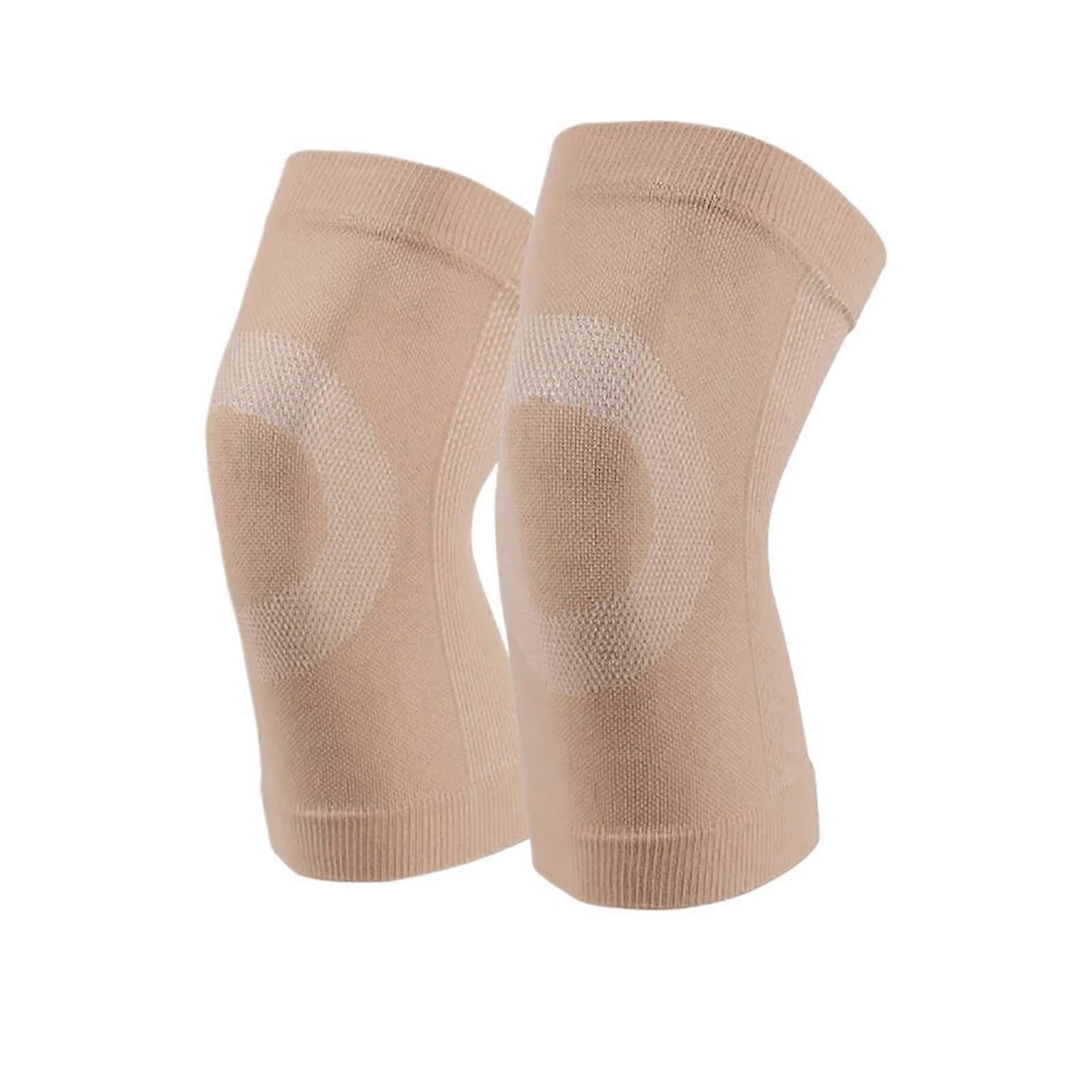 Knee Support Brace Ultra Thin Knee Pads For Gym And Running, Beige, Size L, 1 Pair