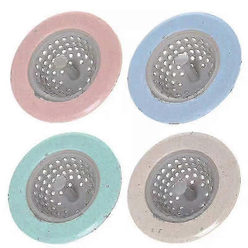 Spülbeckensieb Silikon, 4 Stück Badezimmer Abflusssieb, Sieb Abflussstopfen, 4 Farben