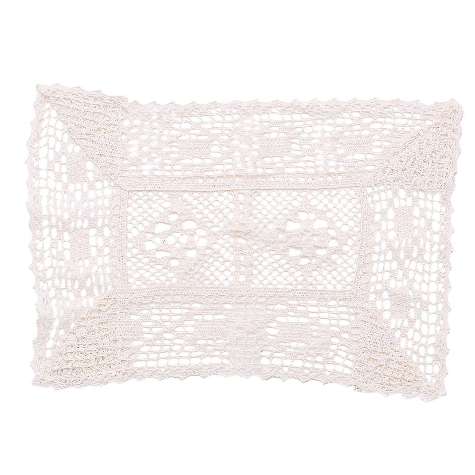 Crochet Table Cloth Handmade Cotton Elegant Design Dining Table Home Decor 42x32cm 1Pc