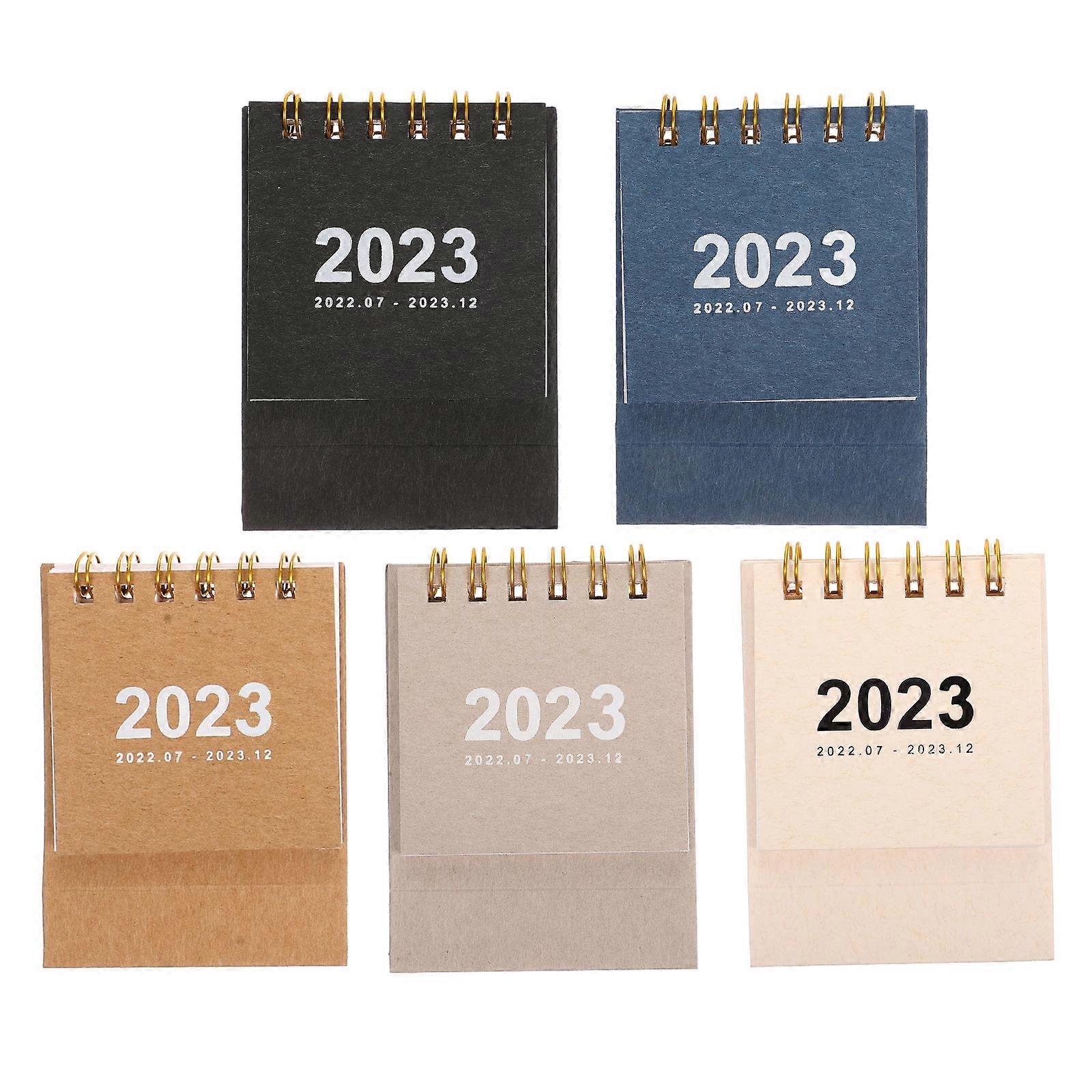 Convenient Standing Calendar Mini Desktop Simple Style Office Workers Daily Life White 7x6.5x3.5CM 5Pcs