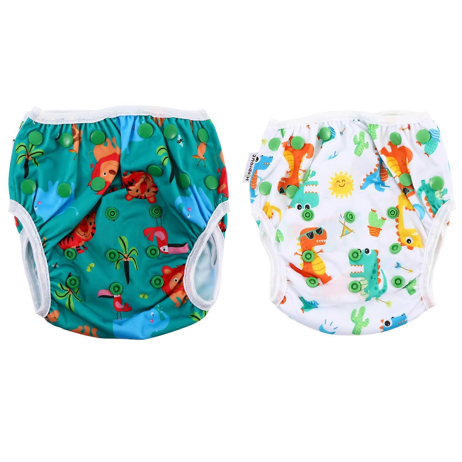 Infants Diaper Pants Polyester Cotton Blend Leakproof For Swimming 2Pack
