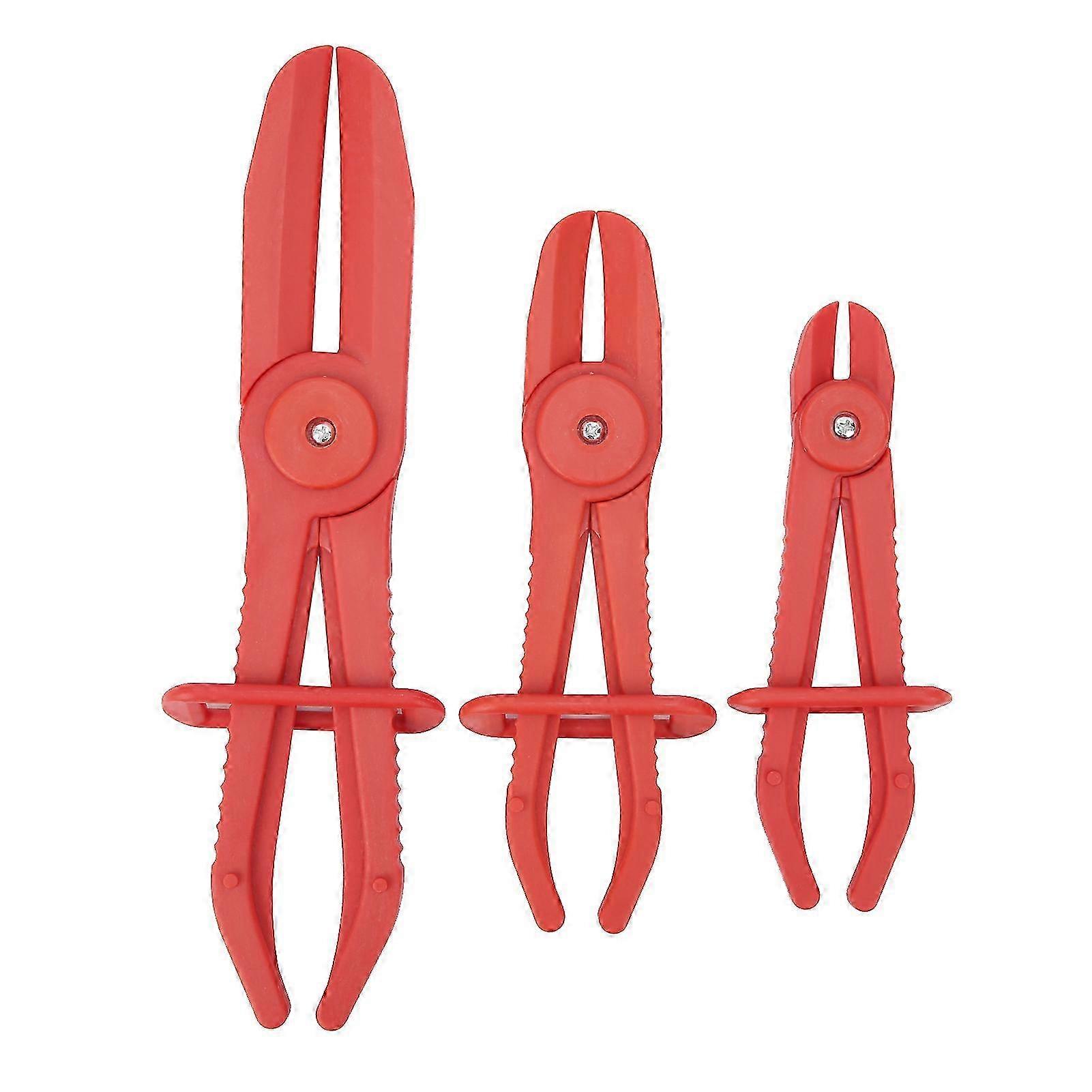 3pcs Plastic Hose Clamp Tool Pipe Tube Cutting Pliers with Non-Slip Handle for Efficient Usage (Red)