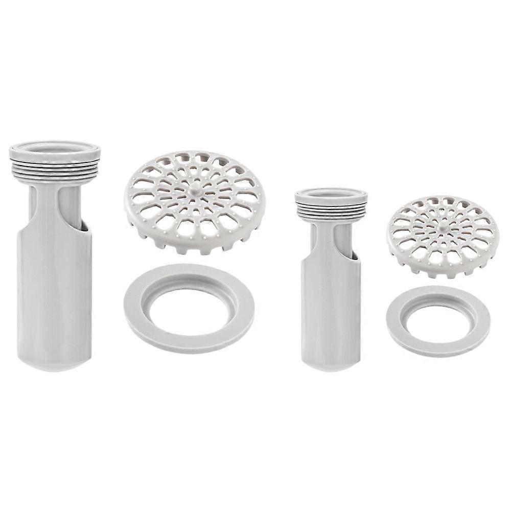 2pcs Grey Plastic Floor Drain for Home Use with Deodorization Cover and Durable Quality 4.5in