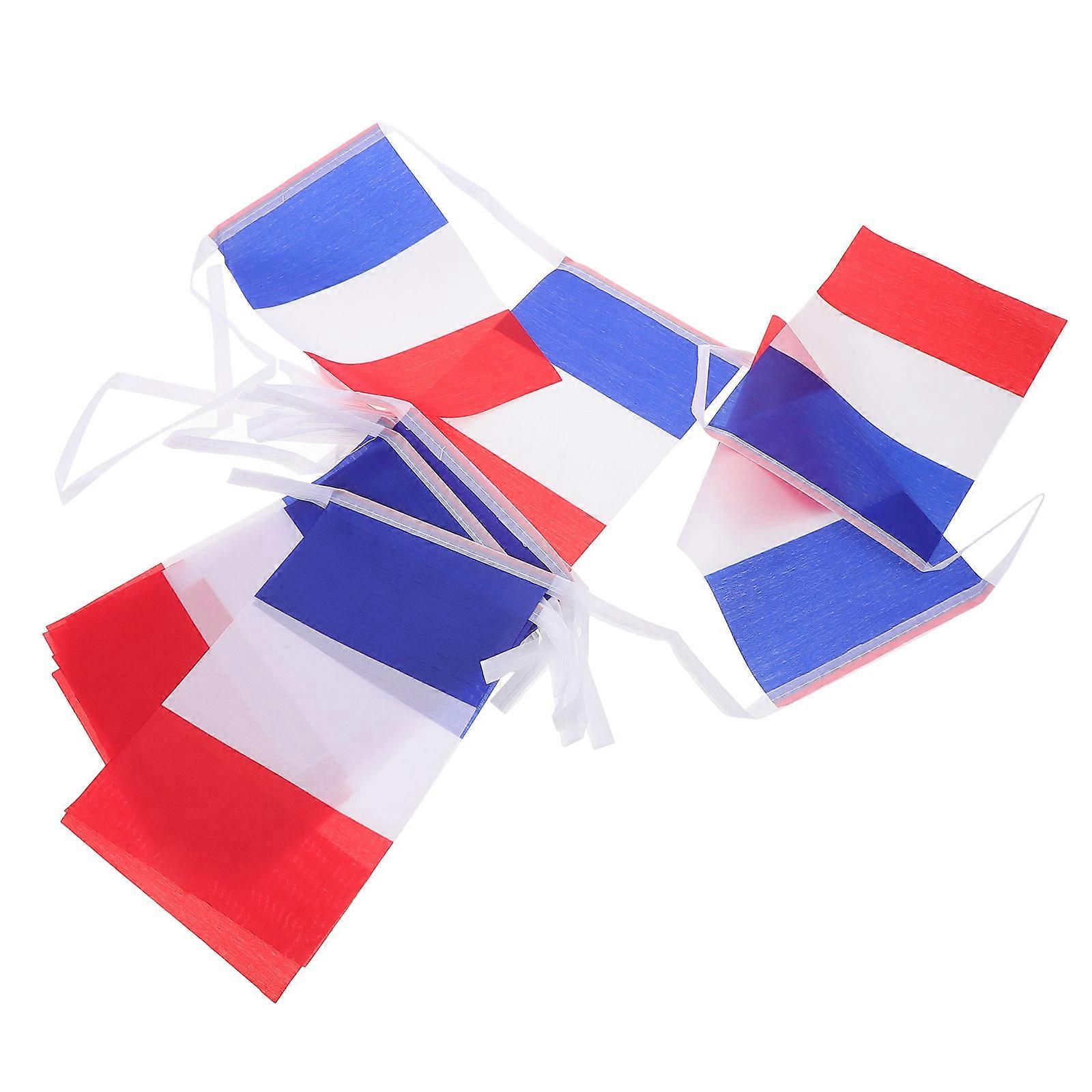 French Decorations Party France Mini Flag String Banner Multi Color Rectangle Shape 1Set