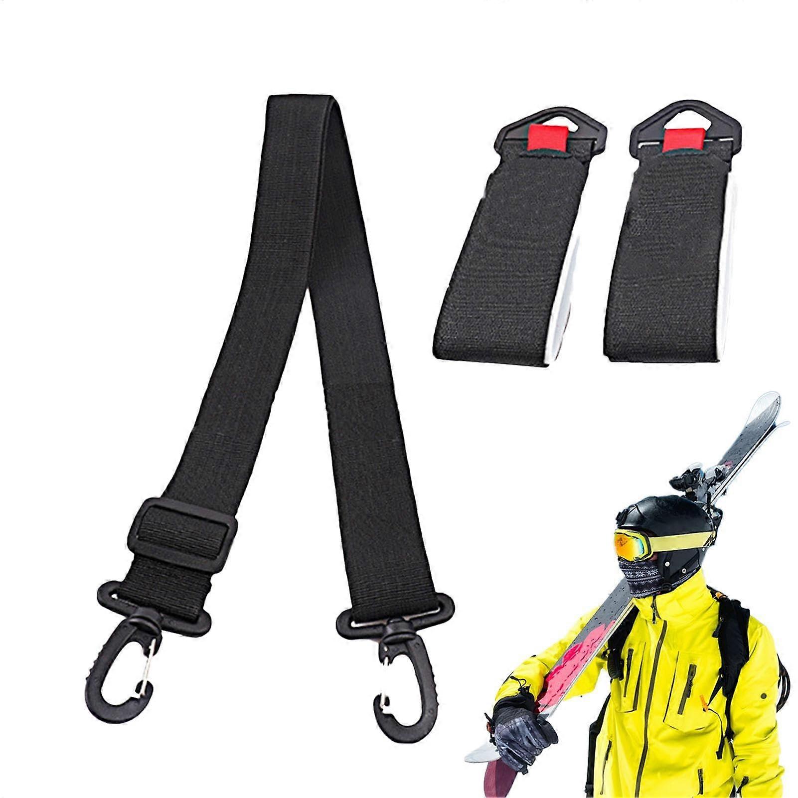 Ski Boot Carrying Straps, Snowboard Carry Strap, Adjustable Snowboard Mount Strap, Snowboard Shoulder Strap, Ski Boots, Ski Pole Shoulder Strap Black