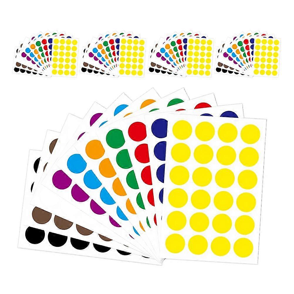 50 Sheets Round Labels Dot Stickers Self-Adhesive Round Stickers Colored Circle Stickers Dot Labels