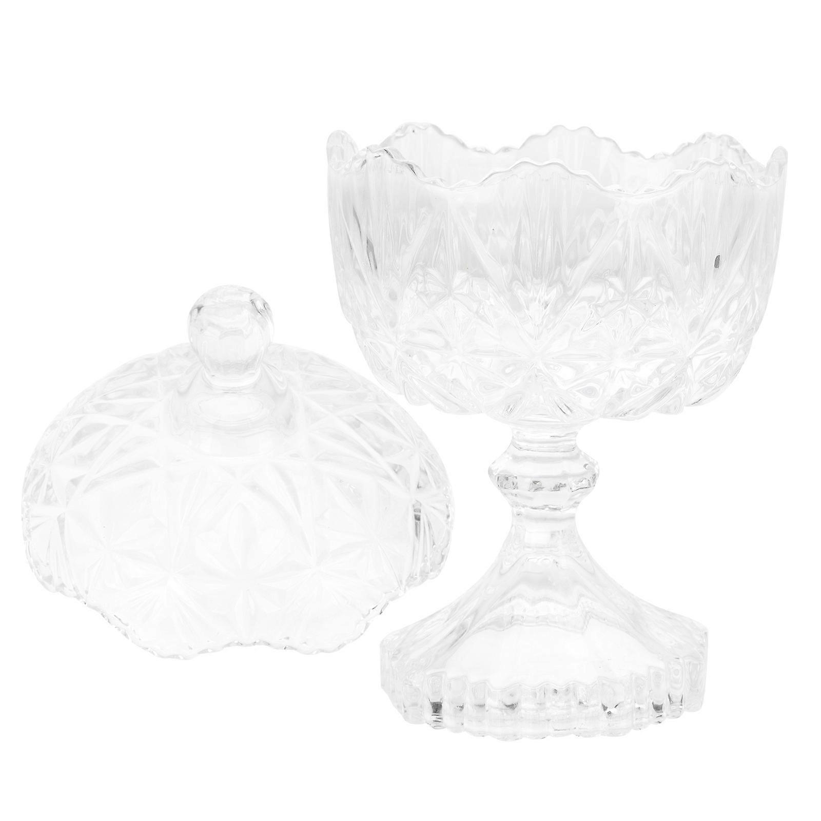 Elegant Storage Jar Candy Holder With Lid Party Decorations Glass Multi-Functional 20.5x10.5cm 1Pack