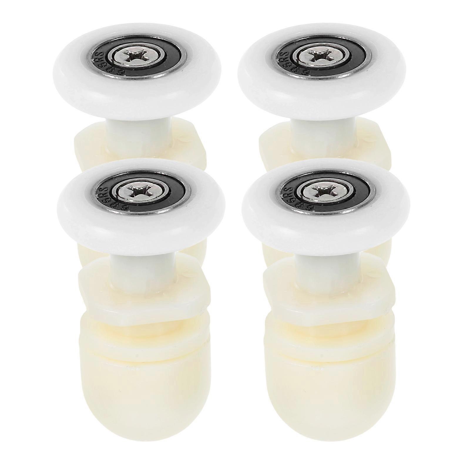 Shower Door Wheels Replacement Smooth Sliding Secure Fixation Use Eccentric Wheel Design White 4.00X2.50X2.50CM 4Pcs