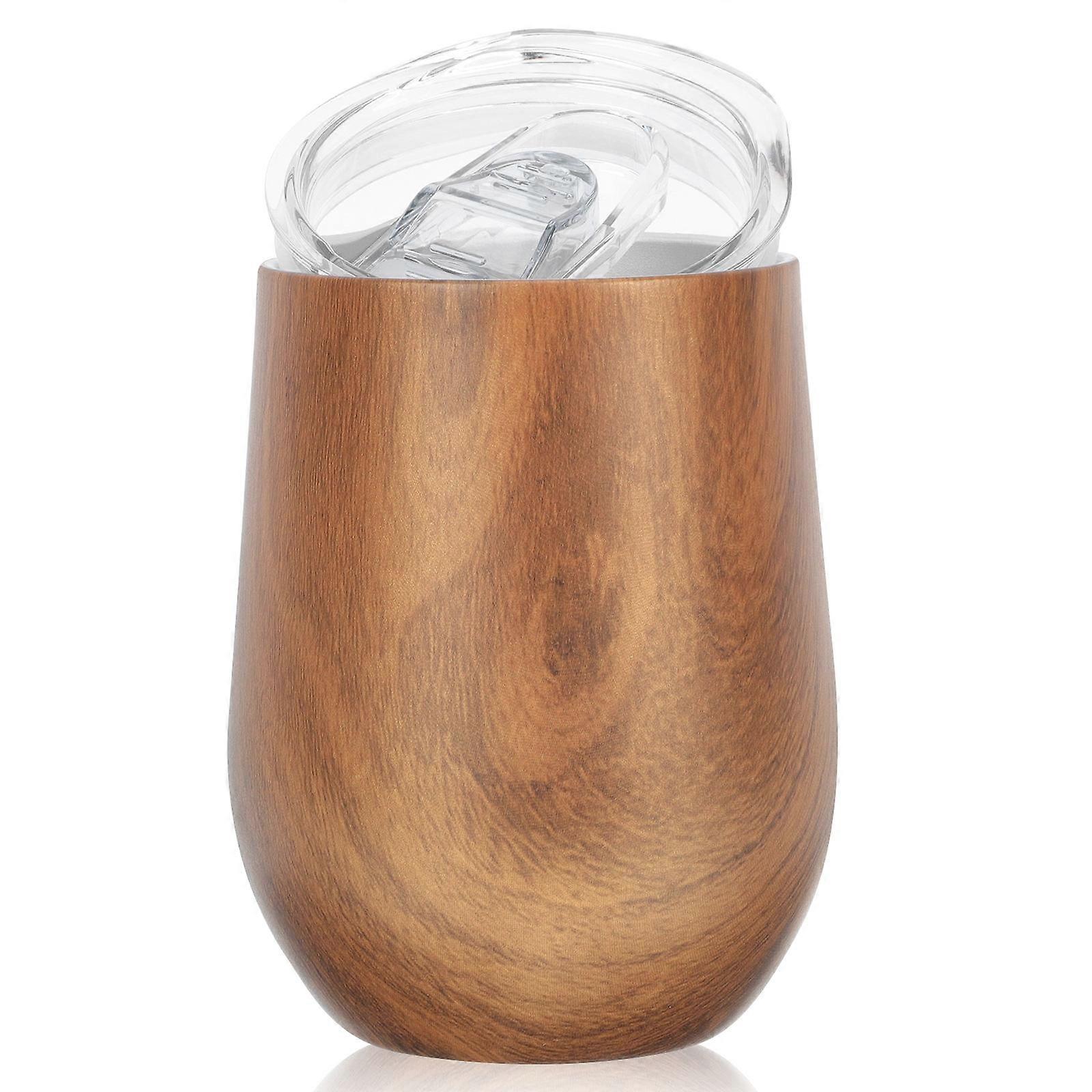 Elegant Egg Cups Multi-Function Wine Cup Egg Holder Outdoor Picnic Stainless Steel Wood 1Set