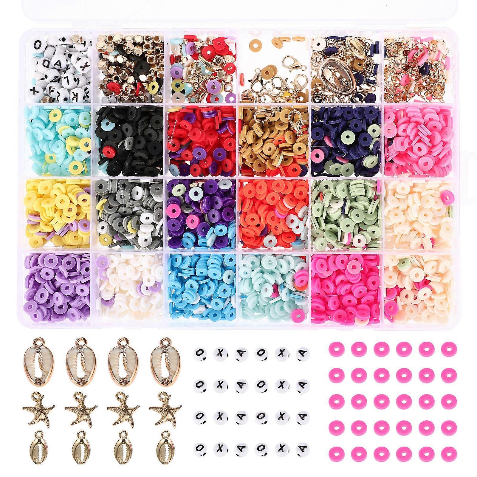 Jewellery Making Beads Clay Bracelet Kit Diy Supplies Bohemian Style Assorted Color 0.6X0.6cm For Craft Projects 1 Set