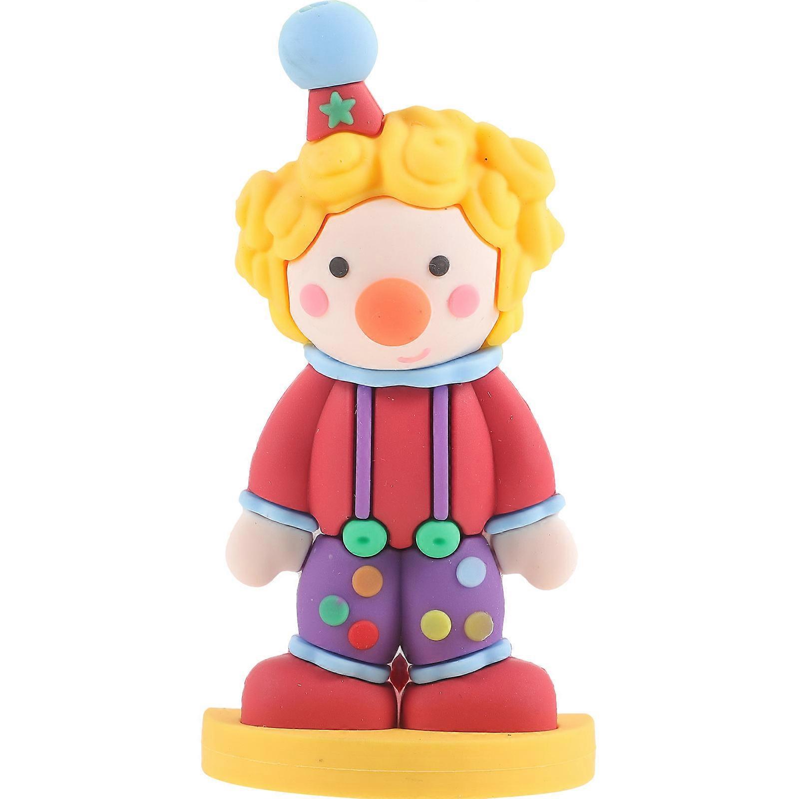 Cute Clown Decor Miniature Figure Standing Clown Multi Color Table Decoration 9x4.6cm 1Pack
