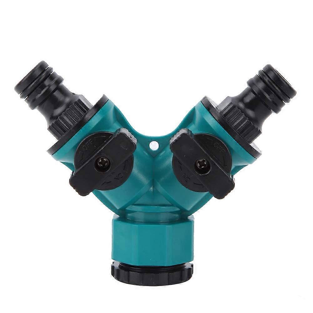 Y Shunt Adapter Connector Garden Hose Faucet Switch On/Off Valve Pipe Fittings Green Ref: 1256