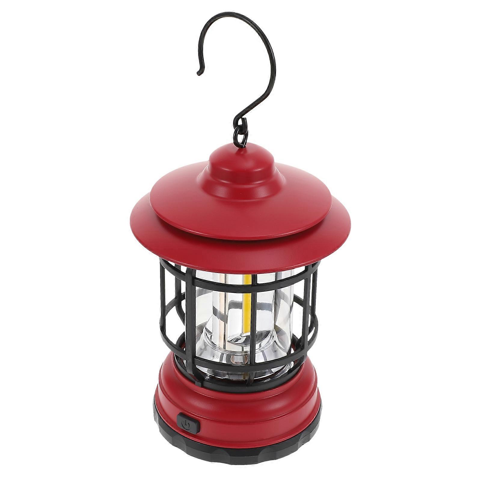 Hanging Type Camping Lamp Portable Led Lantern Emergency Lighting Outdoor Trips 17.5X11CM Red Plastic 1Pack