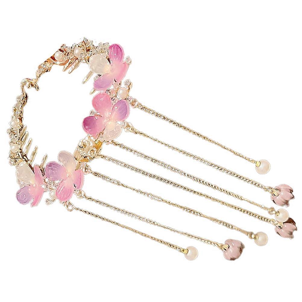 Stylish Tassel Ponytail Cuff Hair Clip with Flower Design for Thin Hair – Secure Hold and Elegant Look for Various Occasions